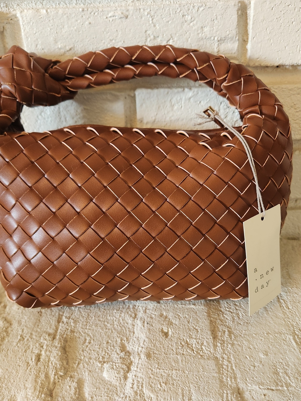 A New Day Woven Top-Handle Bag in Brown